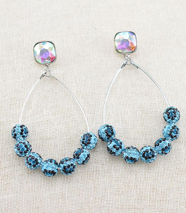 New Arrival :: Wholesale Leopard Stone Pave Ball Earrings
