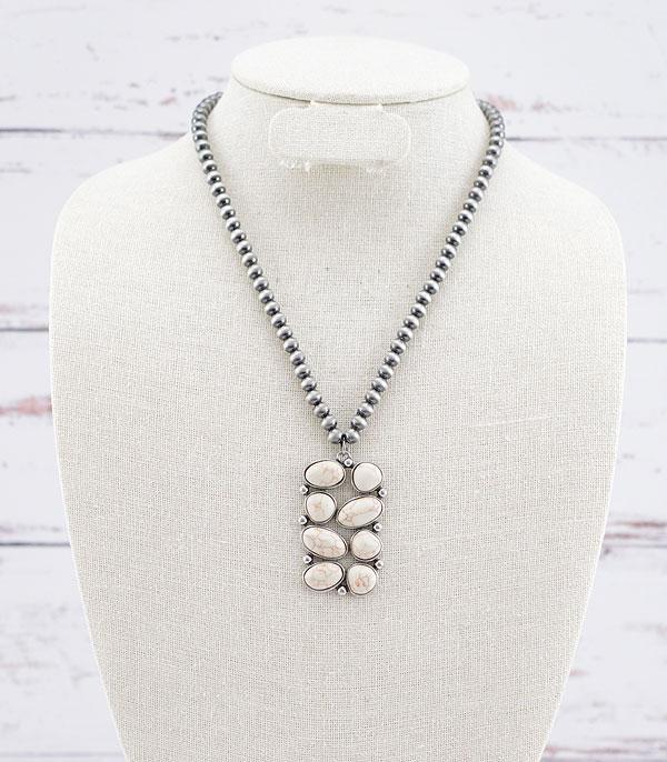 NECKLACES :: WESTERN TREND :: Wholesale Multi Shape Stone Pendant Necklace