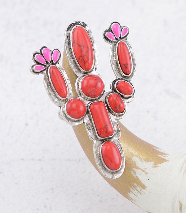 RINGS :: Wholesale Western Semi Stone Cactus Ring