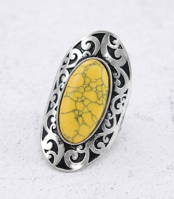 RINGS :: Wholesale Western Semi Stone Stretch Ring