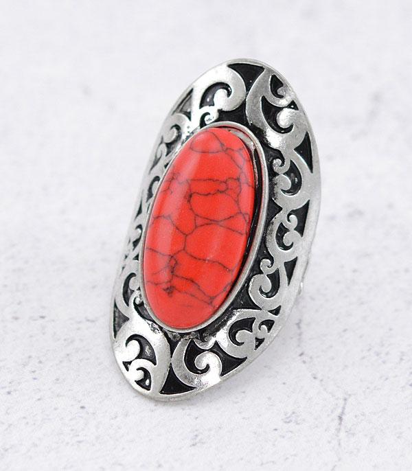 RINGS :: Wholesale Western Semi Stone Stretch Ring