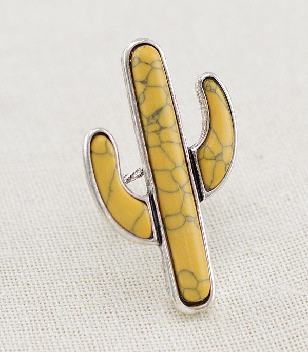 RINGS :: Wholesale Western Semi Stone Cactus Ring