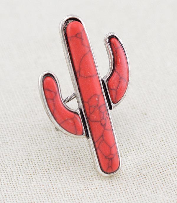 RINGS :: Wholesale Western Semi Stone Cactus Ring