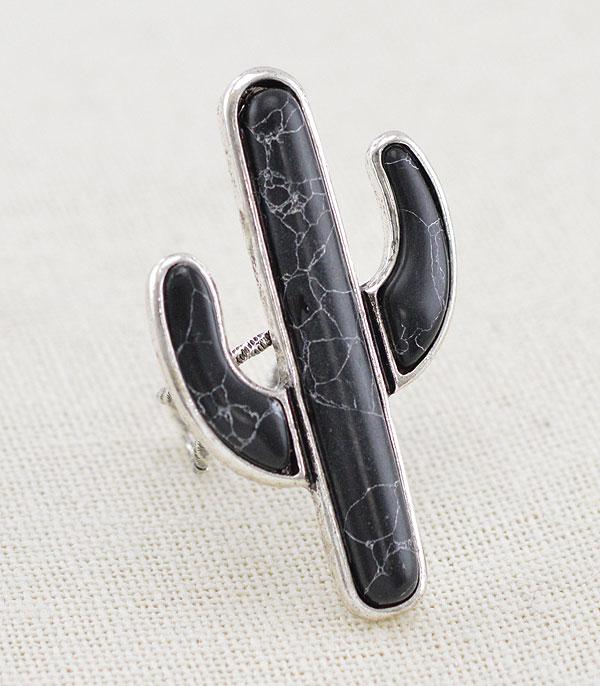 RINGS :: Wholesale Western Semi Stone Cactus Ring