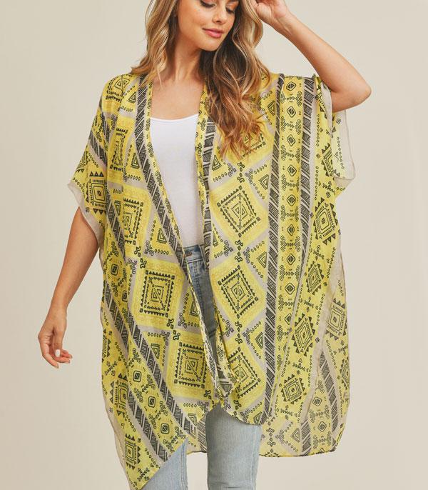 KIMONO I SCARVES :: KIMONO / PONCHO :: Wholesale Boho Print Kimono Cover Up