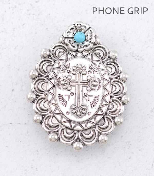 PHONE ACCESSORIES :: Wholesale Western Silver Concho Phone Grip