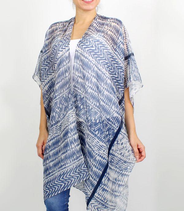 KIMONO I SCARVES :: KIMONO / PONCHO :: Wholesale Boho Print Kimono Cover Up