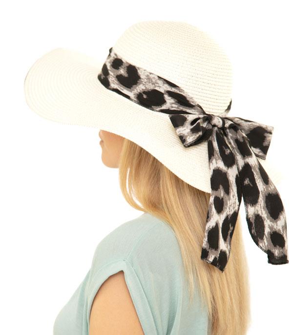 New Arrival :: Wholesale Leopard Print Bow Straw Hat