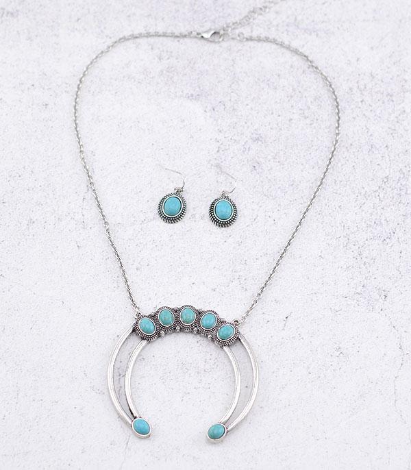 <font color=Turquoise>TURQUOISE JEWELRY</font> :: Wholesale Western Squash Blossom Necklace Set