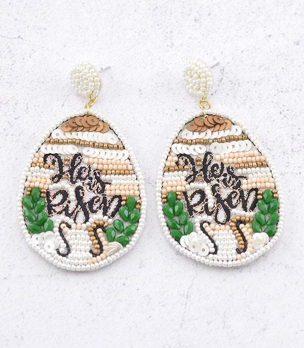 EARRINGS :: POST EARRINGS :: Wholesale Seed Bead Easter Egg Earrings
