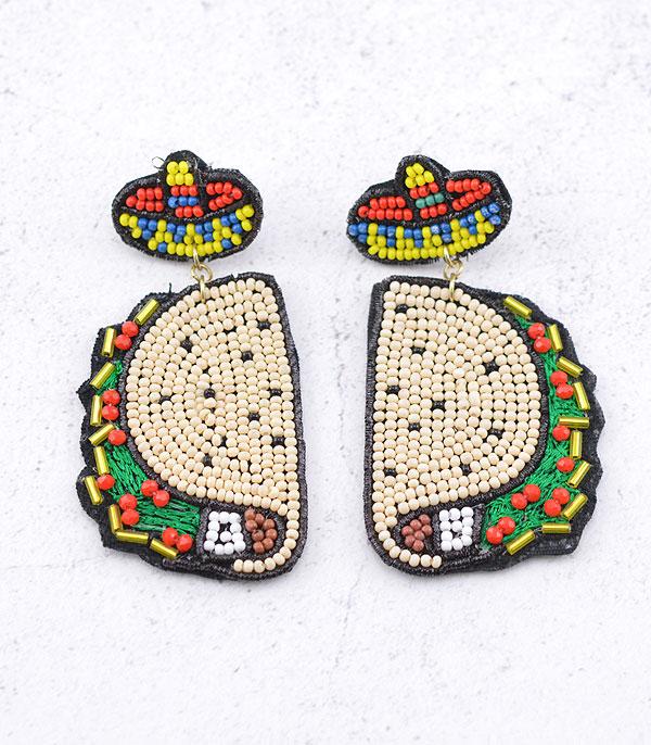 New Arrival :: Wholesale Seed Bead Tacos Earrings