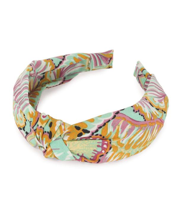HATS I HAIR ACC :: HAIR ACCESSORIES :: Wholesale Floral Print Top Knot Headband