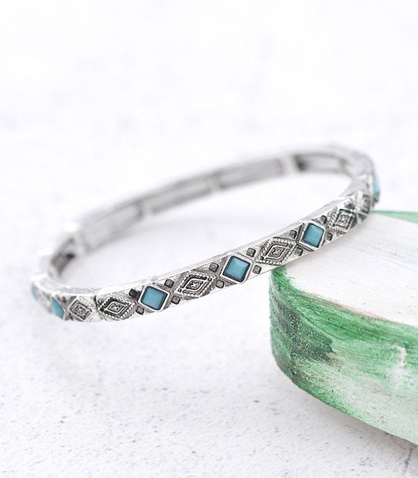 New Arrival :: Wholesale Western Turquoise Stackable Bracelet