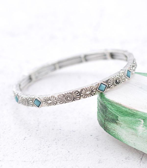 New Arrival :: Wholesale Western Turquoise Stackable Bracelet