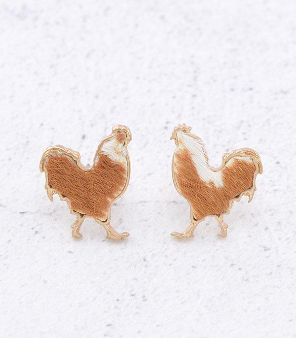 EARRINGS :: POST EARRINGS :: Wholesale Farm Animal Chicken Stud Earrings