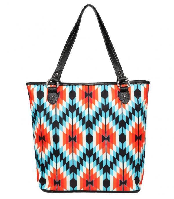 MONTANAWEST BAGS :: WESTERN PURSES :: Wholesale Montana West Aztec Print Tote Bag