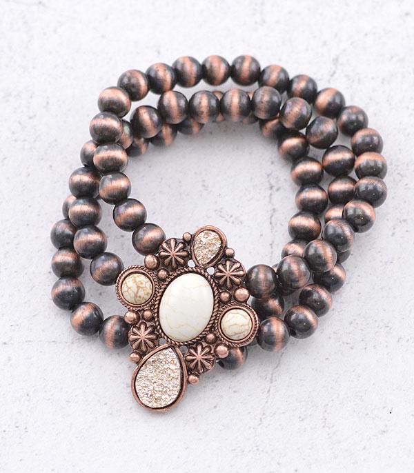 New Arrival :: Wholesale Druzy Cross Navajo Pearl Bead Bracelet