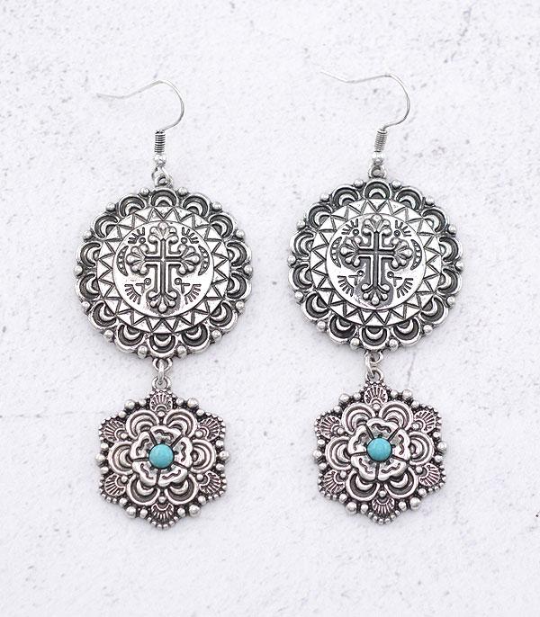 <font color=black>SALE ITEMS</font> :: JEWELRY :: Earrings :: Wholesale Western Cross Concho Earrings