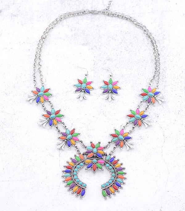 New Arrival :: Wholesale Tipi Western Squash Blossom Necklace