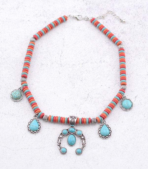 New Arrival :: Wholesale Turquoise Squash Blossom Necklace 