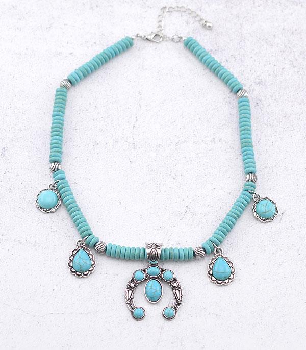 New Arrival :: Wholesale Turquoise Squash Blossom Necklace 
