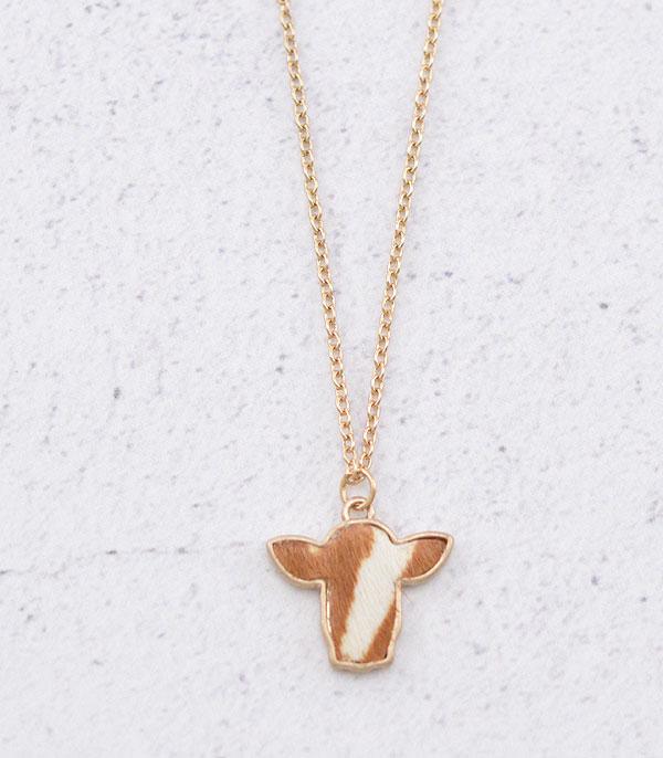 New Arrival :: Wholesale Cowhide Leather Cow Pendant Necklace