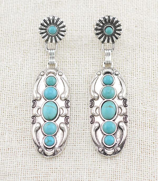 EARRINGS :: WESTERN POST EARRINGS :: Wholesale Western Turquoise Concho Earrings