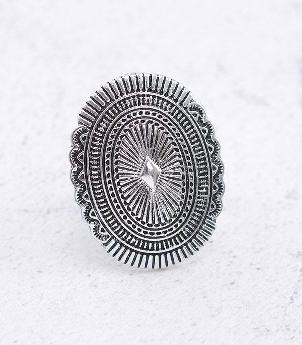 RINGS :: Wholesale Tipi Silver Concho Cuff Ring