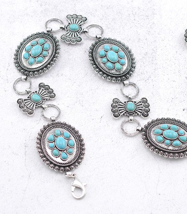 BELTS :: Wholesale Western Turquoise Concho Belt