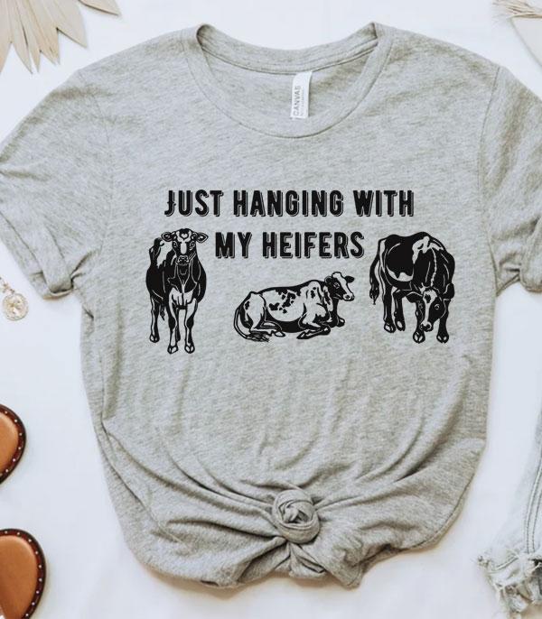 GRAPHIC TEES :: GRAPHIC TEES :: Wholesale Hanging With My Heifers Cow Tshirt