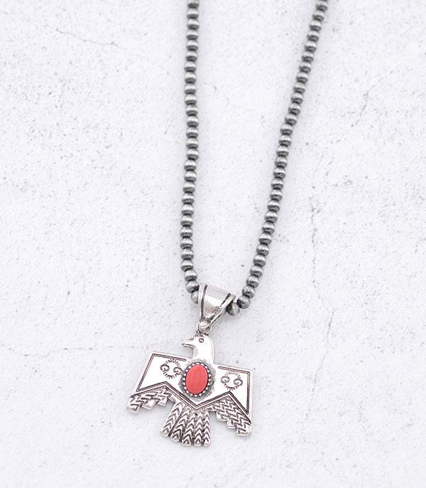 NECKLACES :: WESTERN TREND :: Wholesale Western Semi Stone Thunderbird Necklace