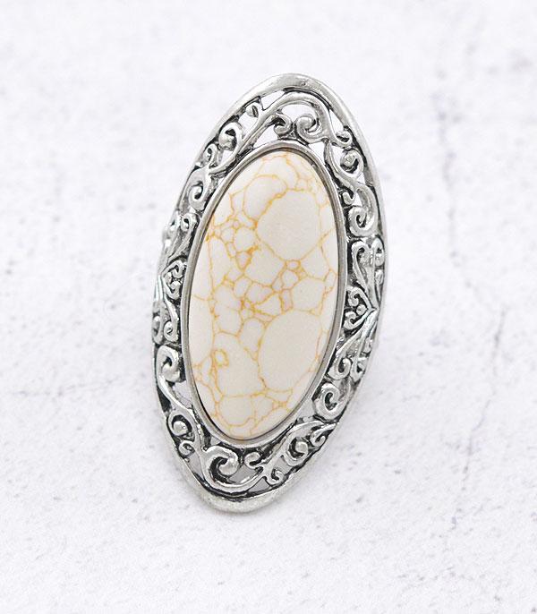 RINGS :: Wholesale Western Semi Stone Oval Ring