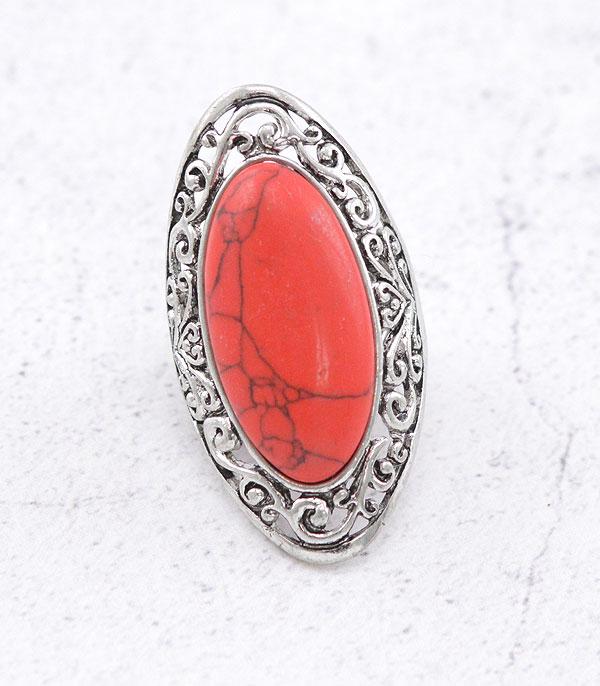 RINGS :: Wholesale Western Semi Stone Oval Ring