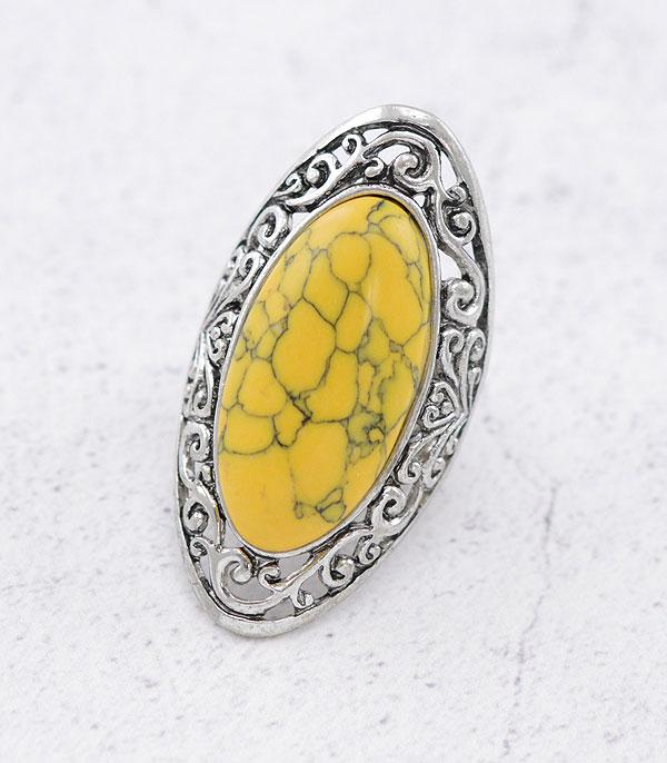 RINGS :: Wholesale Western Semi Stone Oval Ring