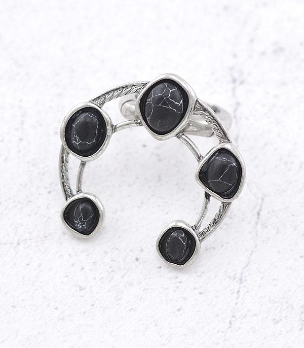 New Arrival :: Wholesale Semi Stone Squash Blossom Ring