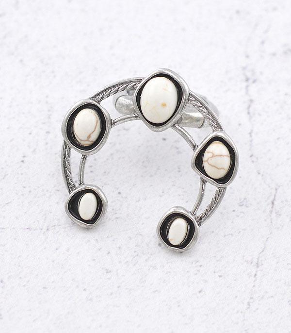 New Arrival :: Wholesale Semi Stone Squash Blossom Ring