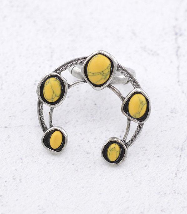 New Arrival :: Wholesale Semi Stone Squash Blossom Ring