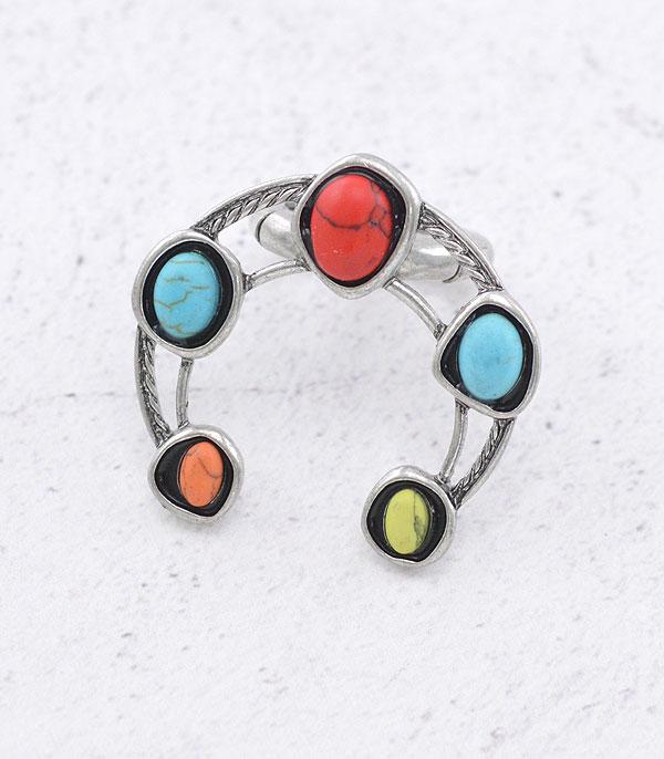 RINGS :: Wholesale Semi Stone Squash Blossom Ring