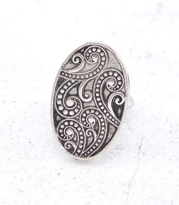 RINGS :: Wholesale Filigree Oval Stretch Ring