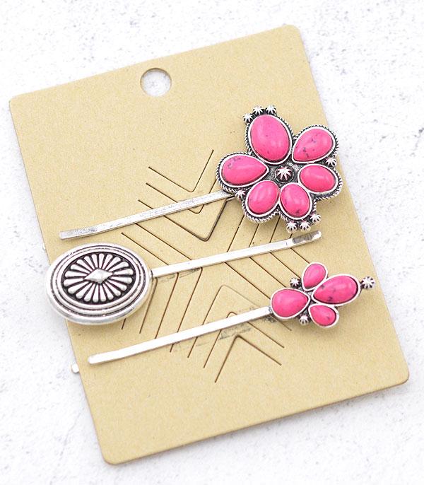 New Arrival :: Wholesale Western Turquoise Bobby Pin Set