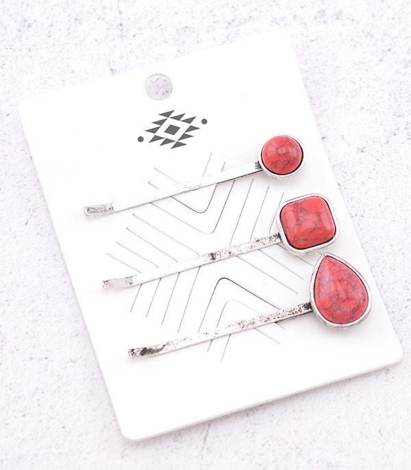 HATS I HAIR ACC :: HAIR ACCESSORIES :: Wholesale Western Turquoise Bobby Pin Set