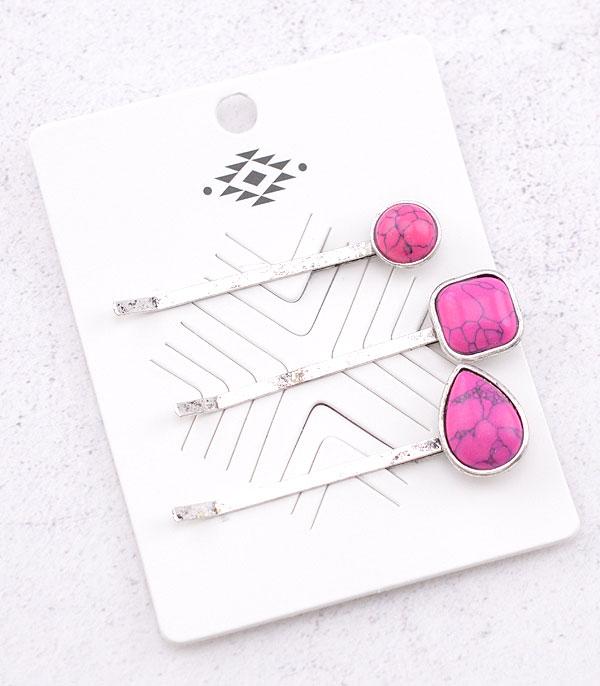 HATS I HAIR ACC :: HAIR ACCESSORIES :: Wholesale Western Turquoise Bobby Pin Set
