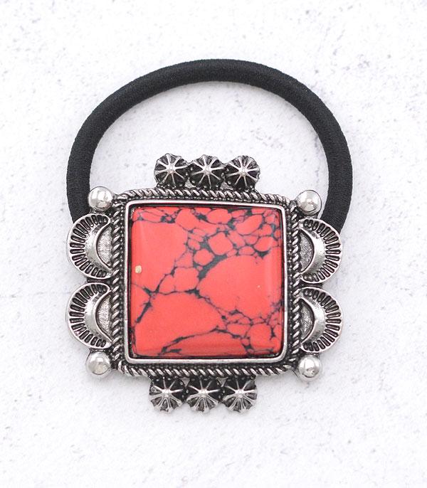 HATS I HAIR ACC :: HAIR ACCESSORIES :: Wholesale Western Semi Stone Ponytail Hair Tie