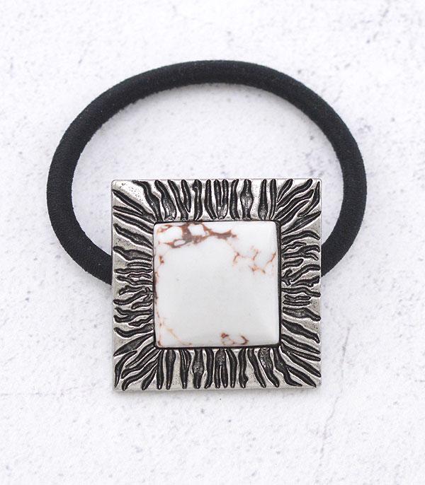 HATS I HAIR ACC :: HAIR ACCESSORIES :: Wholesale Western Semi Stone Ponytail Hair Tie