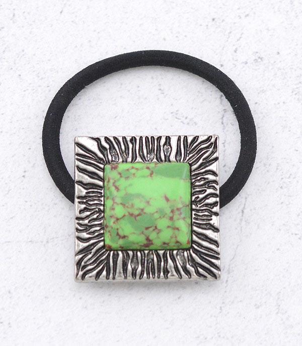 HATS I HAIR ACC :: HAIR ACCESSORIES :: Wholesale Western Semi Stone Ponytail Hair Tie