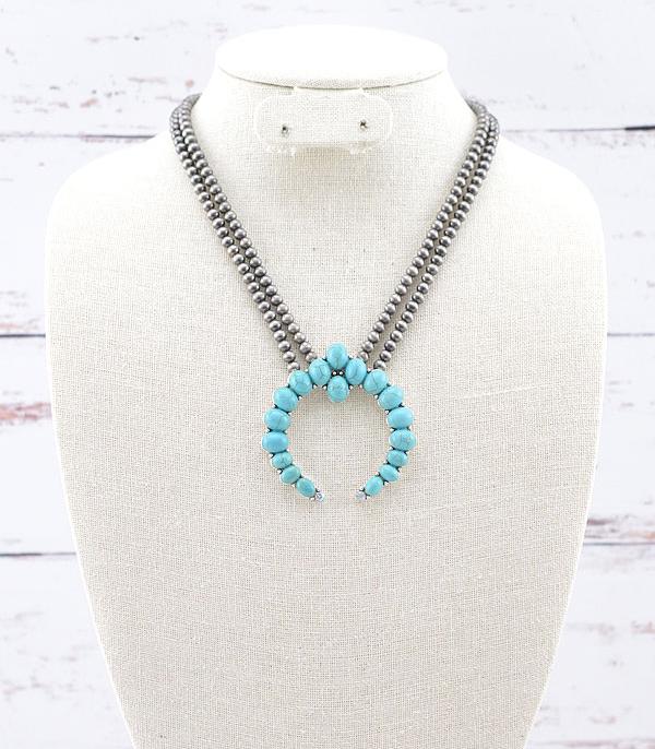 New Arrival :: Wholesale Turquoise Squash Blossom Necklace 