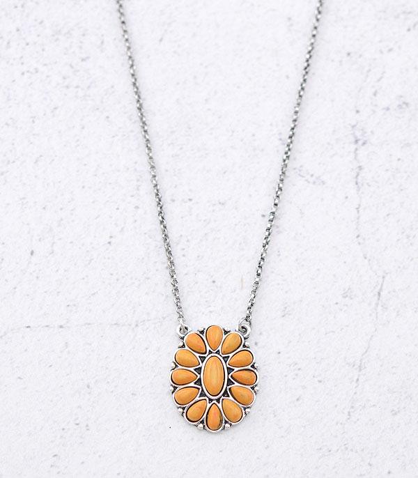 NECKLACES :: TRENDY :: Wholesale Western Semi Stone Pendant Necklace