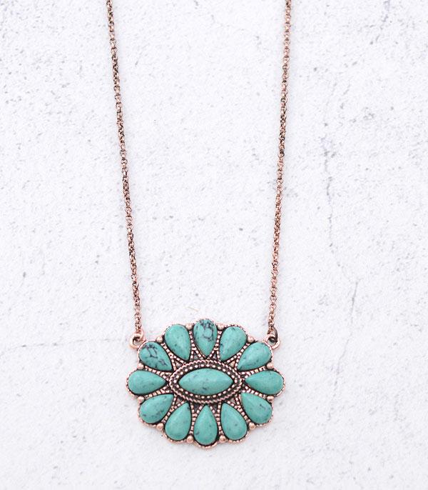 New Arrival :: Wholesale Western Turquoise Pendant Necklace
