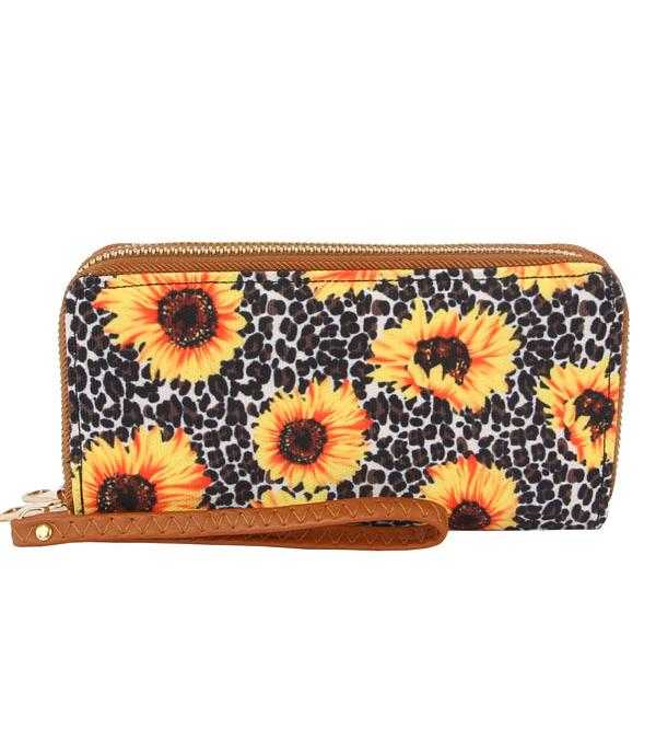 New Arrival :: Wholesale Leopard Sunflower Print Wallet