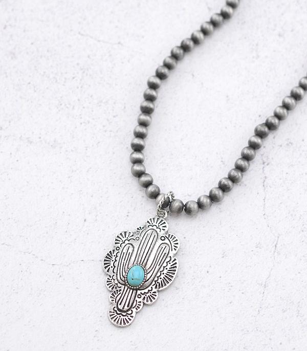 NECKLACES :: WESTERN TREND :: Wholesale Western Cactus Pendant Necklace
